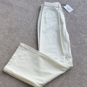 Grey Lab High-Waisted Wide Leg Women's Cream Jeans